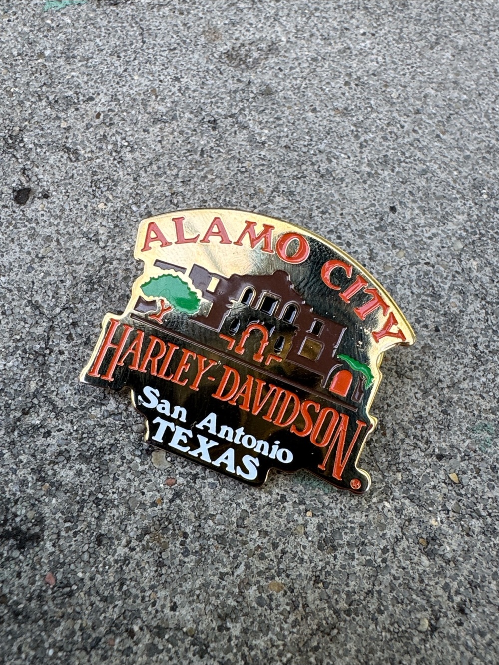 Vintage 1996 Harley-Davidson Alamo City Pin - Orange, Black, Green, White